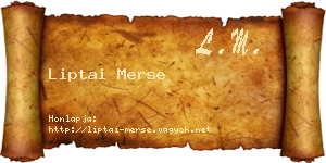 Liptai Merse névjegykártya